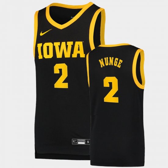 #2 Jack Nunge Basketball Swingman Iowa Basketball Dri-FIT Swingman Mens Black Jersey 395519-662