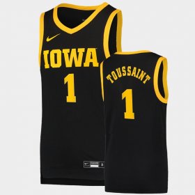 #1 Joe Toussaint Basketball Swingman Iowa Basketball Dri-FIT Swingman Men Black Jersey 546624-396