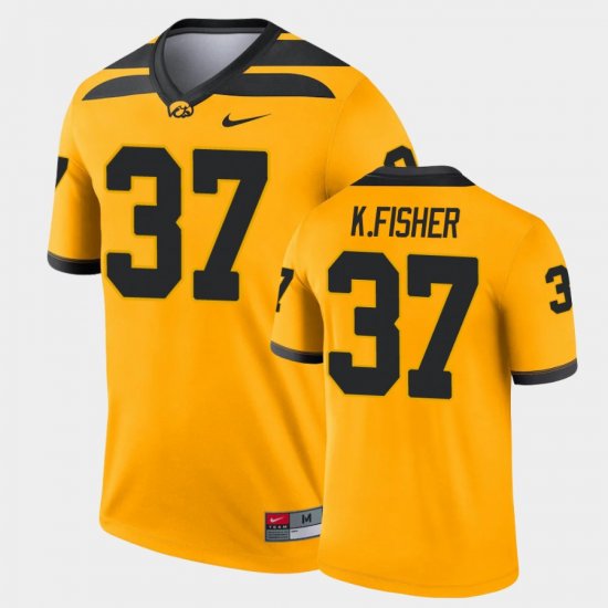 #37 Kyler Fisher Legend Iowa Hawkeyes Alternate Mens Gold Jersey 594590-654