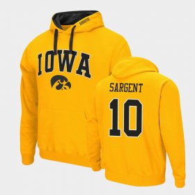 #10 Mekhi Sargent Arch & Logo 2.0 Hawkeyes Pullover Men's Gold Hoodie 743588-734