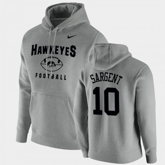 #10 Mekhi Sargent Oopty Oop University of Iowa Football Pullover Mens Gray Hoodie 823226-349