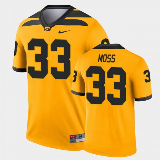 #33 Riley Moss Legend University of Iowa Alternate Mens Gold Jersey 637134-778