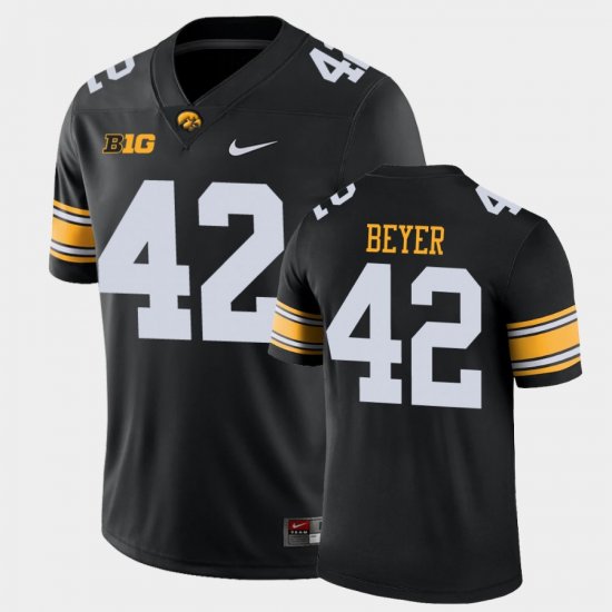 #42 Shaun Beyer Game Hawkeyes College Football Men Black Jersey 424879-740