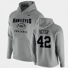 #42 Shaun Beyer Oopty Oop University of Iowa Football Pullover Men's Gray Hoodie 439973-329 #42 Shaun Beyer Oopty Oop University of Iowa Football Pullover Men's Gray Hoodie 439973-329