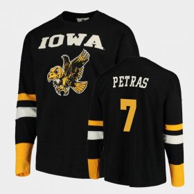 #7 Spencer Petras Old School Iowa Football Long Sleeve Mens Black T-Shirt 318534-195 #7 Spencer Petras Old School Iowa Football Long Sleeve Mens Black T-Shirt 318534-195