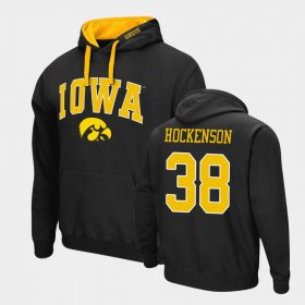 #38 T.J. Hockenson Arch & Logo 2.0 Iowa Pullover Mens Black Hoodie 705407-654 #38 T.J. Hockenson Arch & Logo 2.0 Iowa Pullover Mens Black Hoodie 705407-654