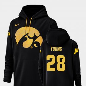 #28 Toren Young Champ Drive Iowa Football Performance Men Black Hoodie 890611-439