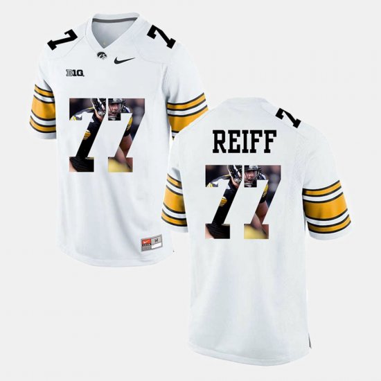 #77 Riley Reiff Pictorial Fashion Iowa Men\'s White Jersey 399779-730