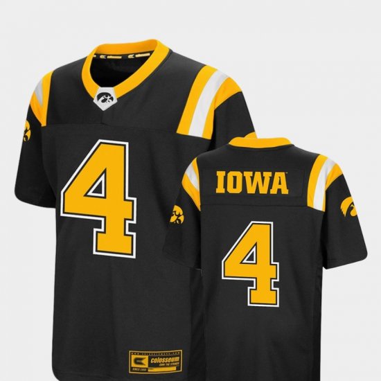 #4 Foos-Ball Football University of Iowa Authentic Youth Black Jersey 297996-570