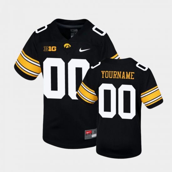 #00 Custom Untouchable University of Iowa Football Youth Black Jersey 848343-798