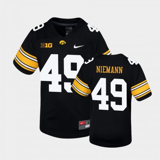 #49 Nick Niemann Untouchable Iowa Hawkeyes Football Youth Black Jersey 452443-470